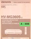 Aiwa-AIWA HV-MG 360SU, Video Cassette Recorder Operations Instructions Manual-360SU-HV-MG-01